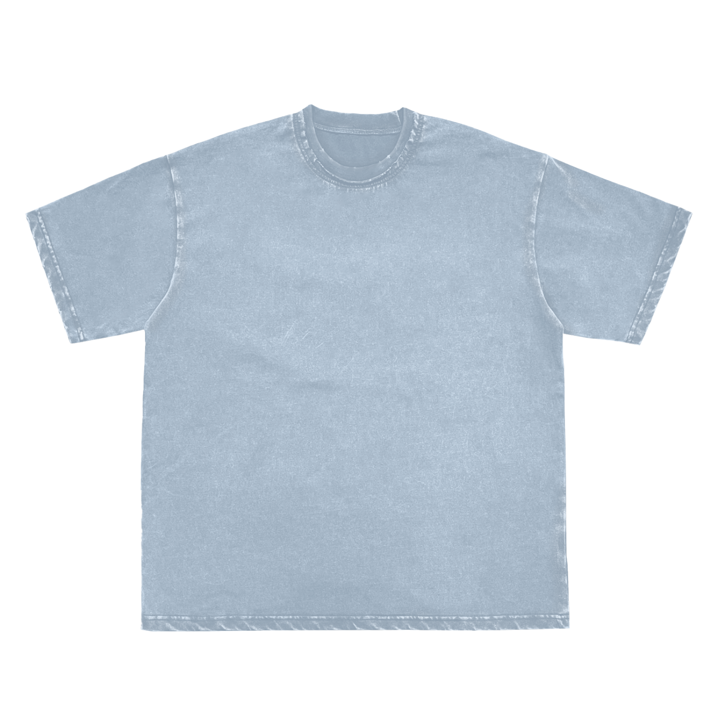 acid washed raw-edge neckline t-shirt