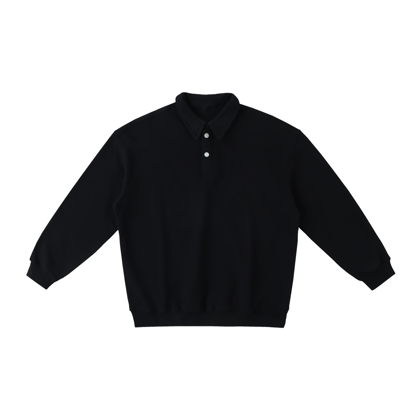 heavyweight polo-collar sweatshirt