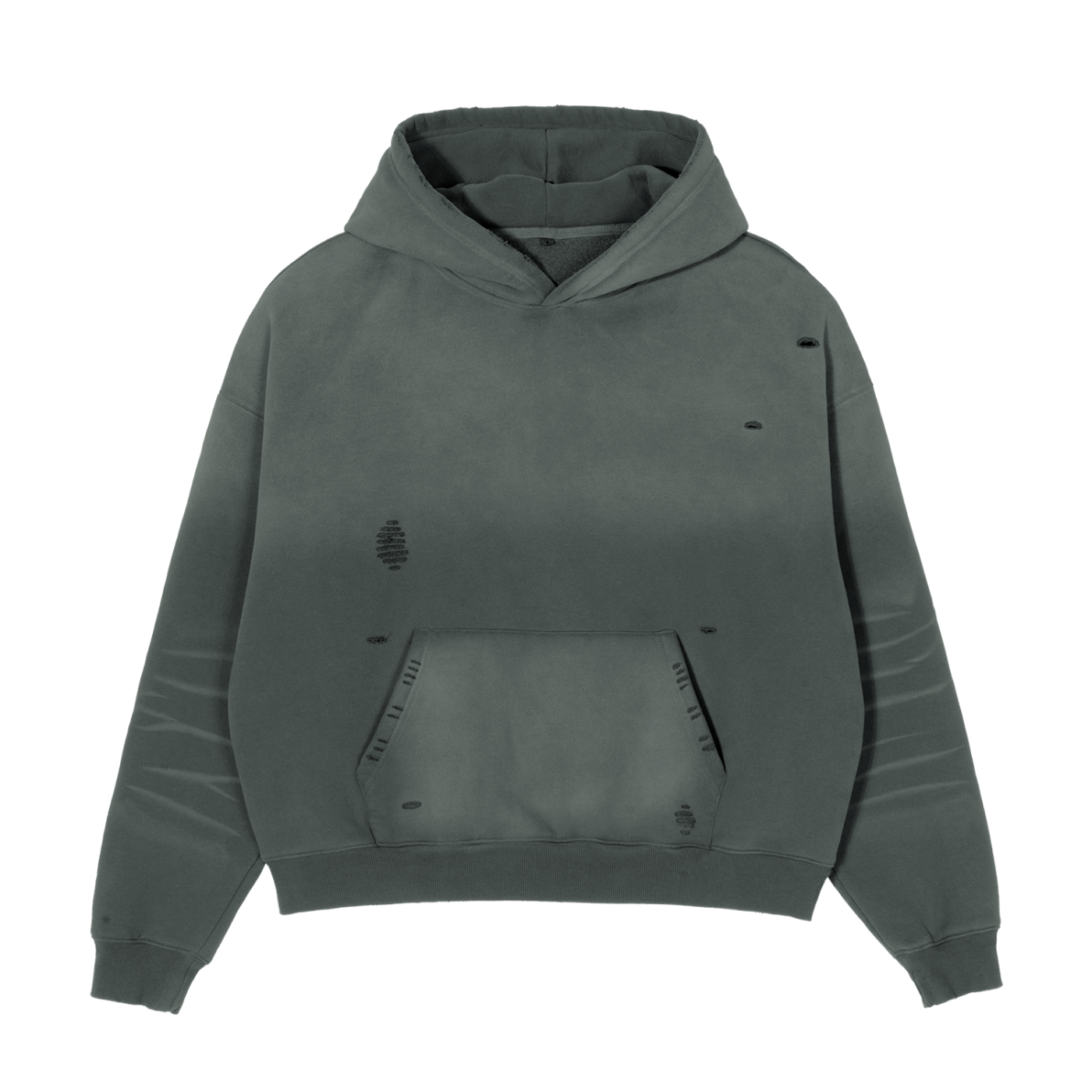 frayed sunfade boxy fleece hoodie