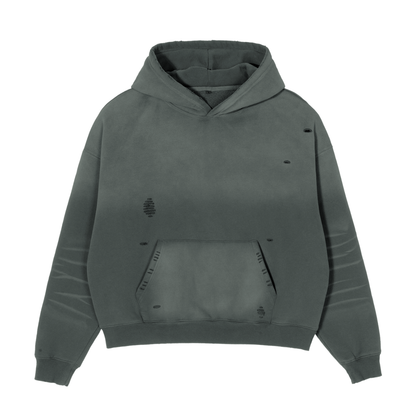 Frayed Sunfade Boxy Fleece Hoodie