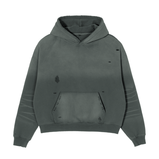 Frayed Sunfade Boxy Fleece Hoodie