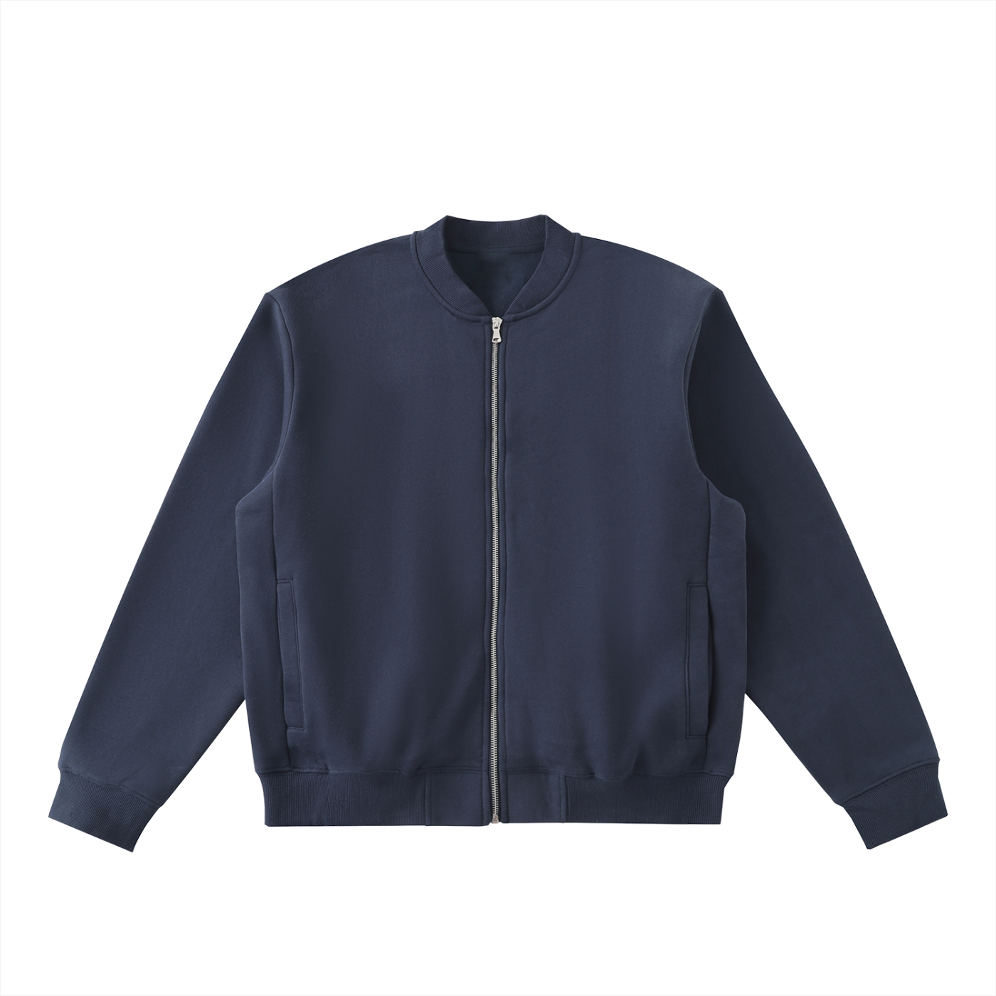 essential zip-up fleeced varsity jacket