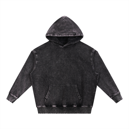 Acid Wash Hand-Frayed Heavyweight  Hoodie