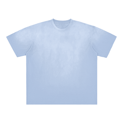 Vintage Washed Shoulder & Body White Gradient on Aged Frayed T-Shirt 250 GSM