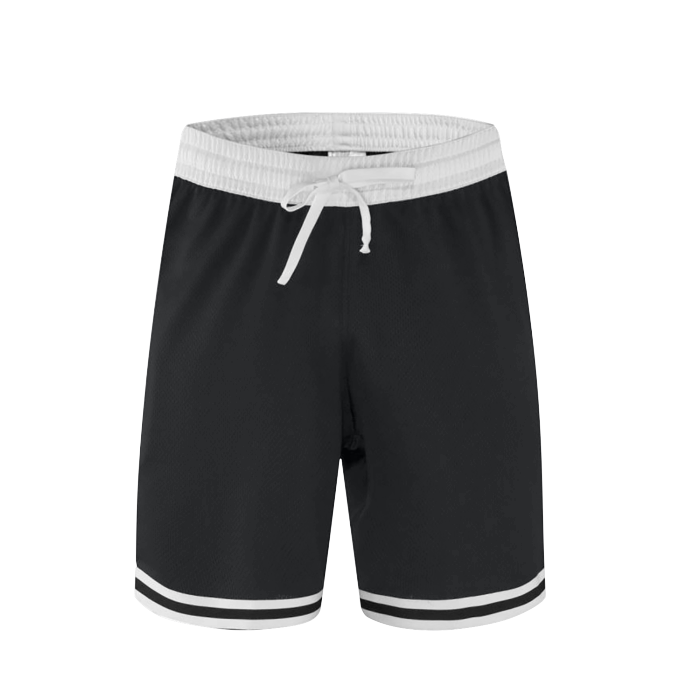 classic stripe trim zip pocket sports shorts 160 gsm