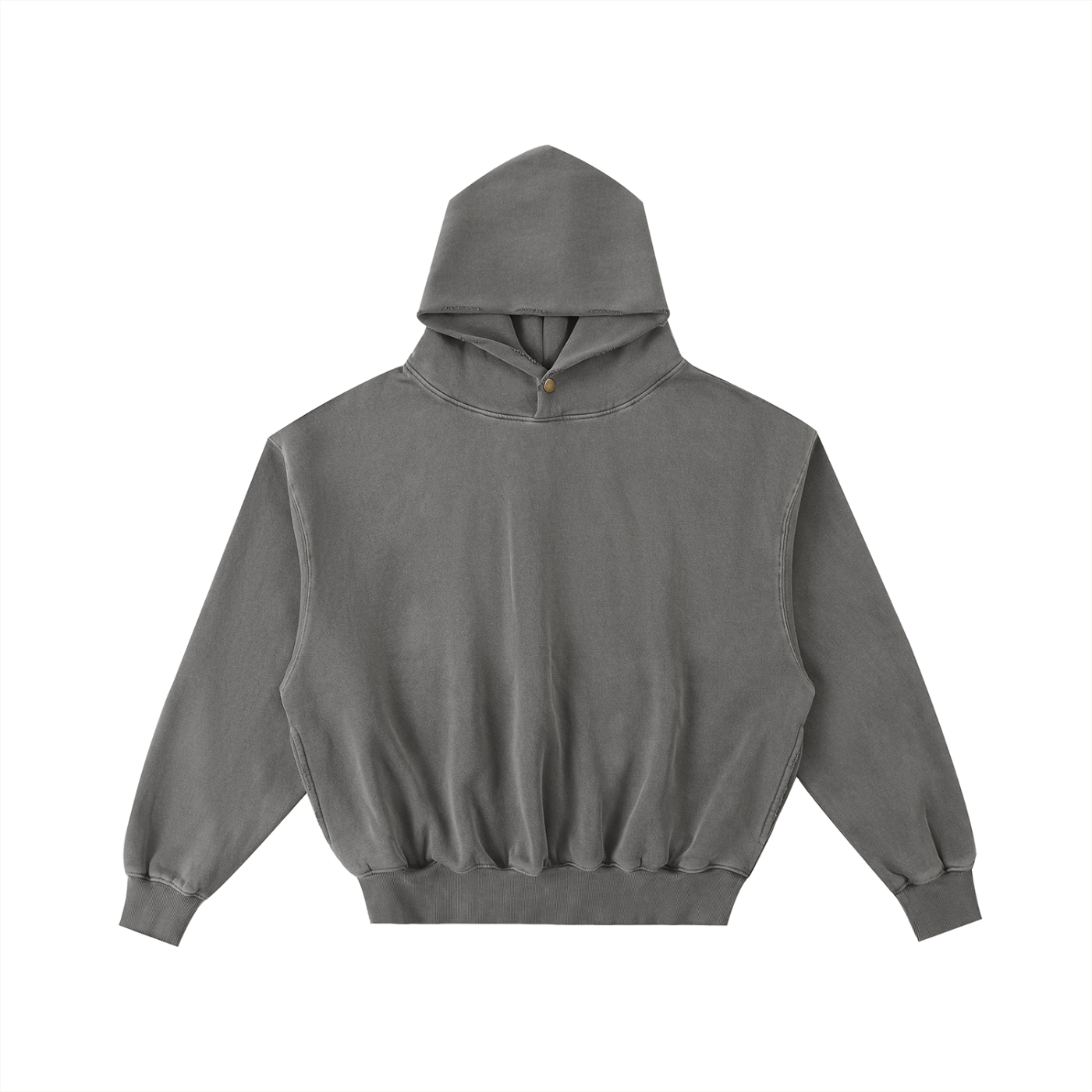 frayed enzyme washed fleece hoodie