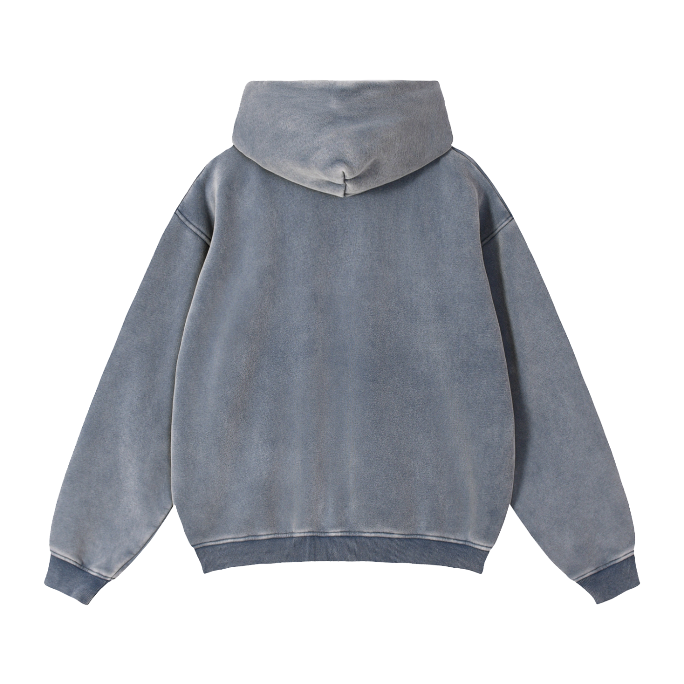 zip-through boxy fleece hoodie