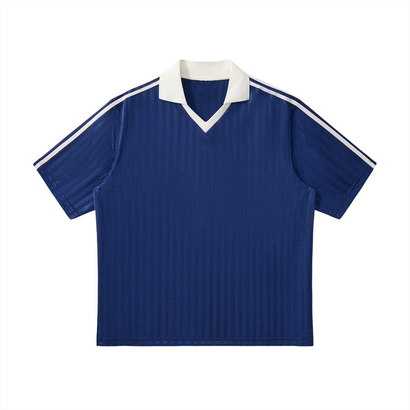 contrast collar striped football jersey