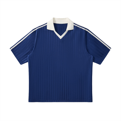 Contrast Collar Striped Football Jersey