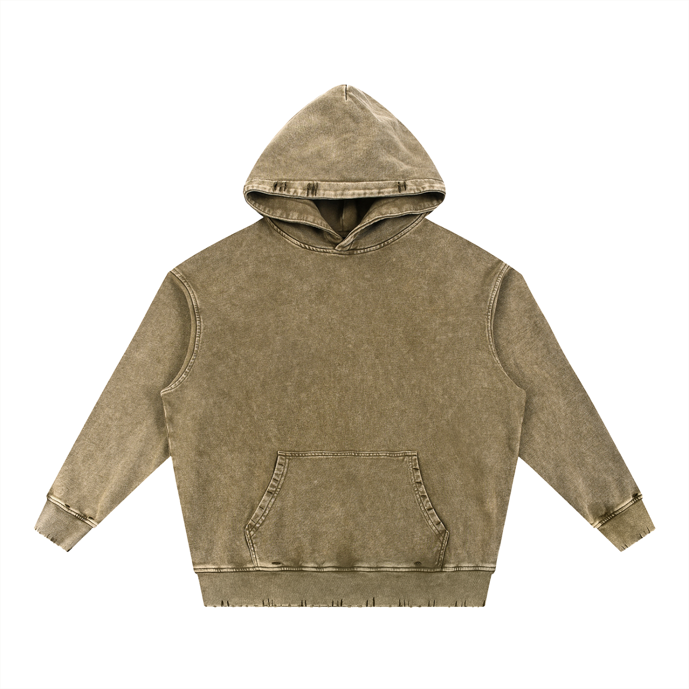 acid wash hand-frayed heavyweight  hoodie