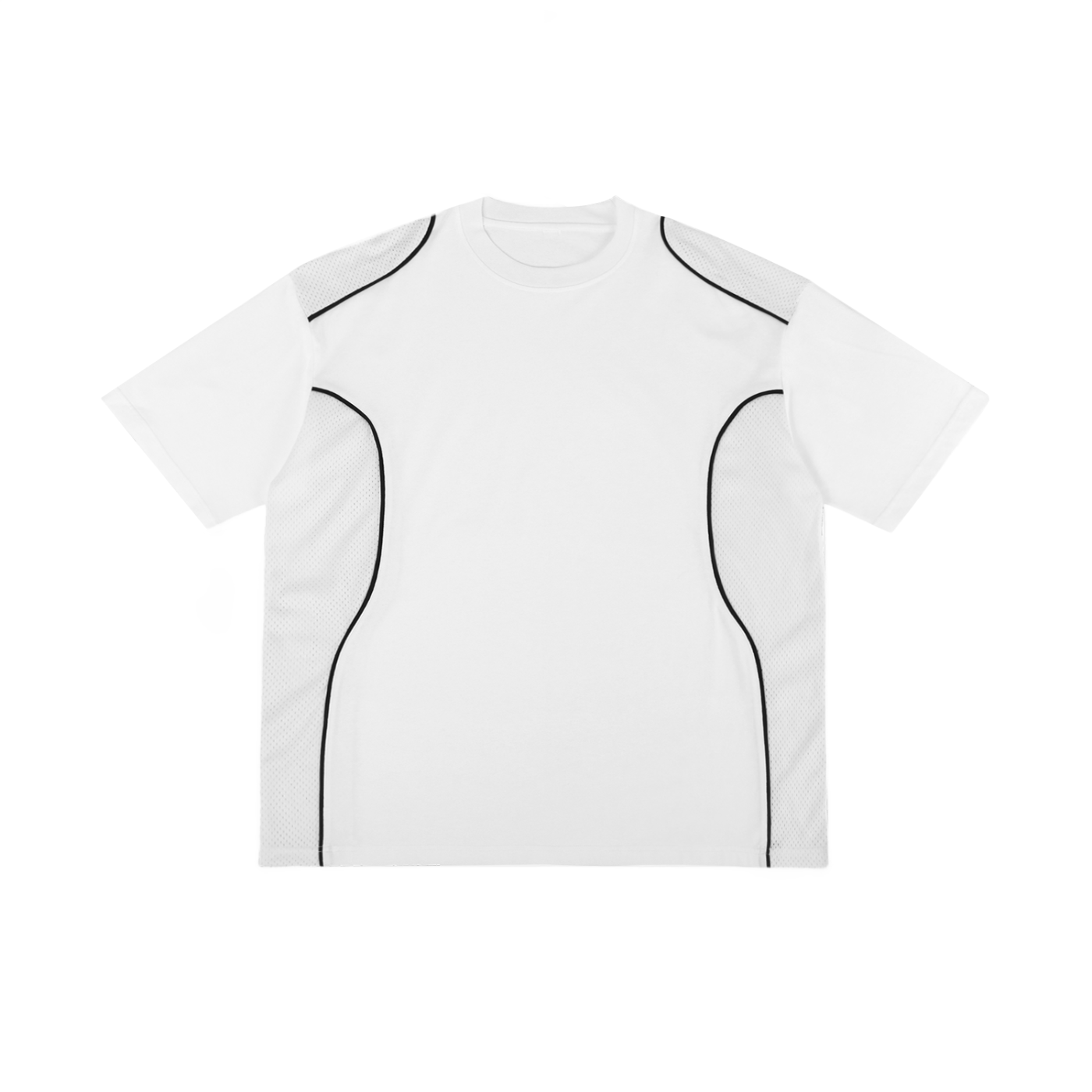 contrast piped panel t-shirt