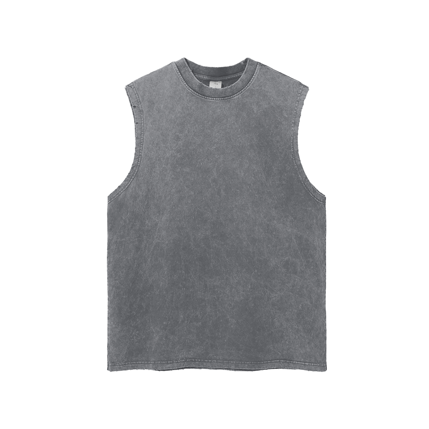 acid washed frayed hem tank top