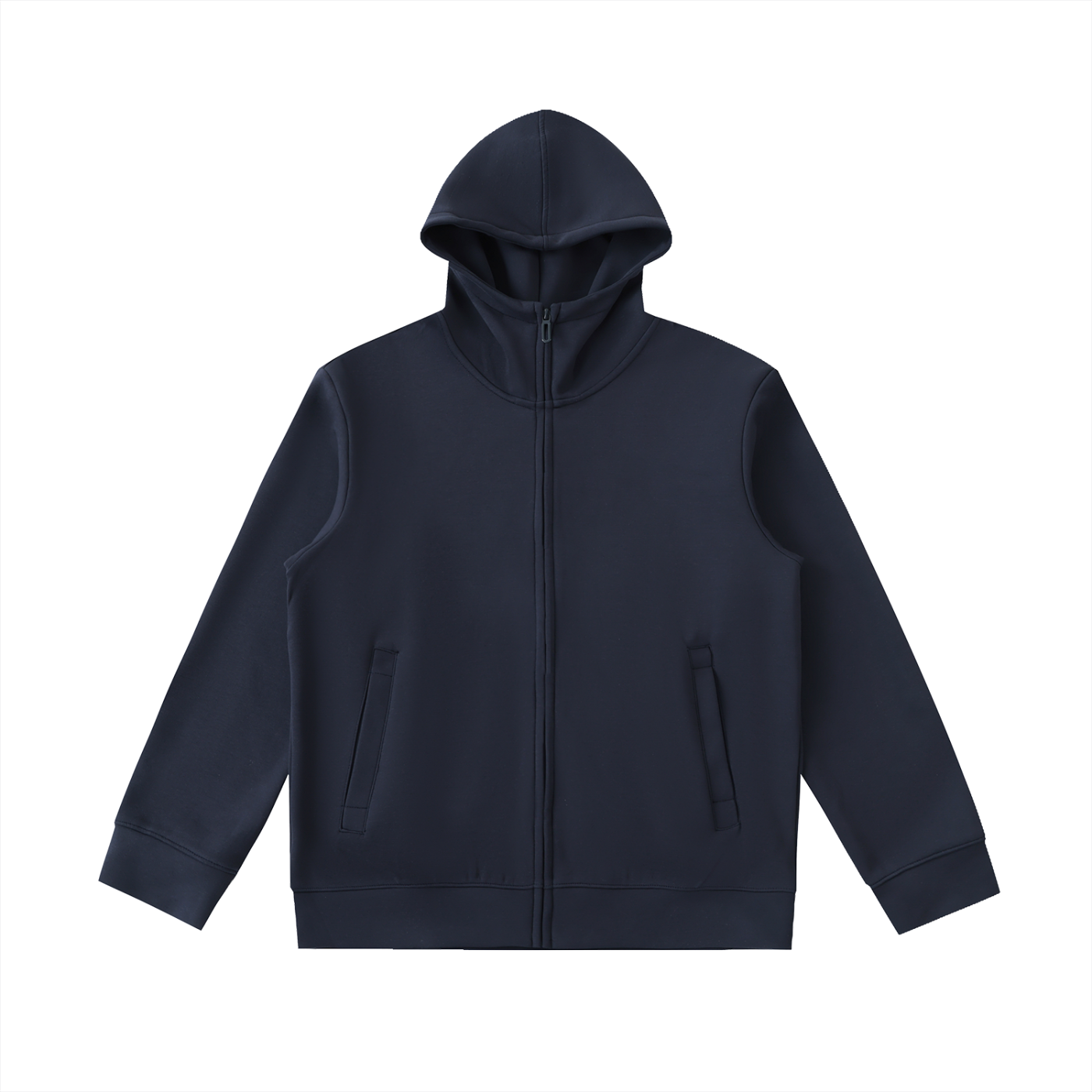 essential heavyweight high neck zip-up hoodie
