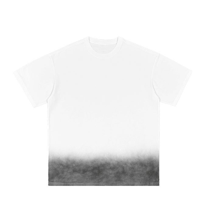 grey gradient on white vintage washed t-shirt 250 gsm