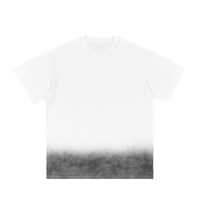 Grey Gradient On White Vintage Washed T-Shirt 250 GSM