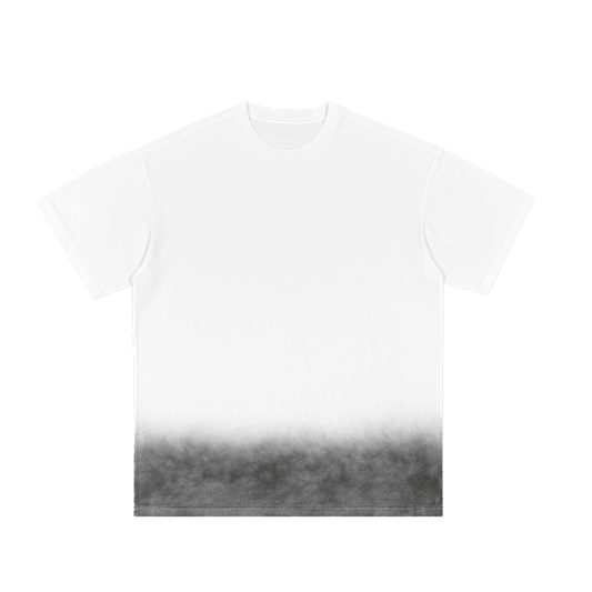 Grey Gradient On White Vintage Washed T-Shirt 250 GSM