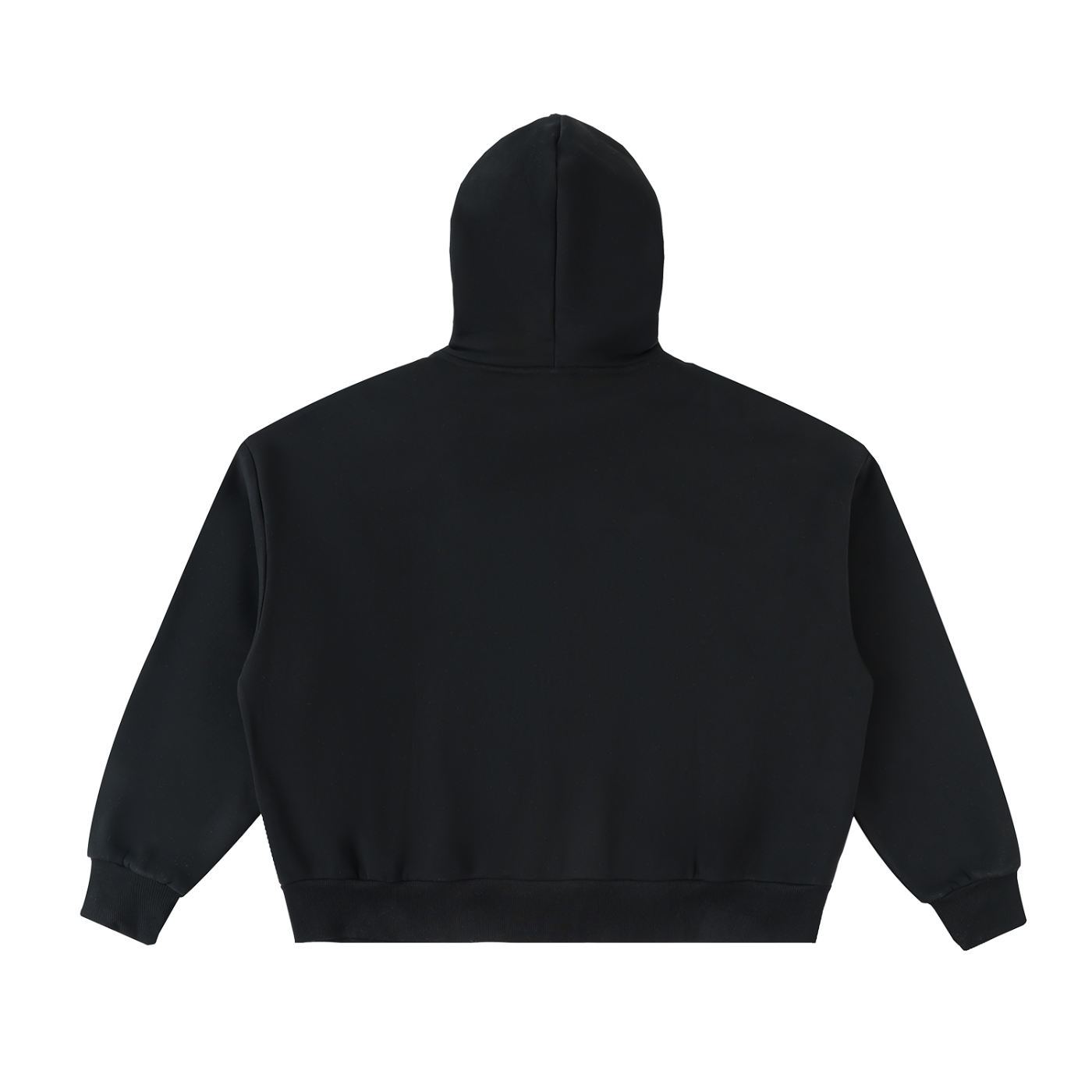 fleeced full-zip boxy hoodie