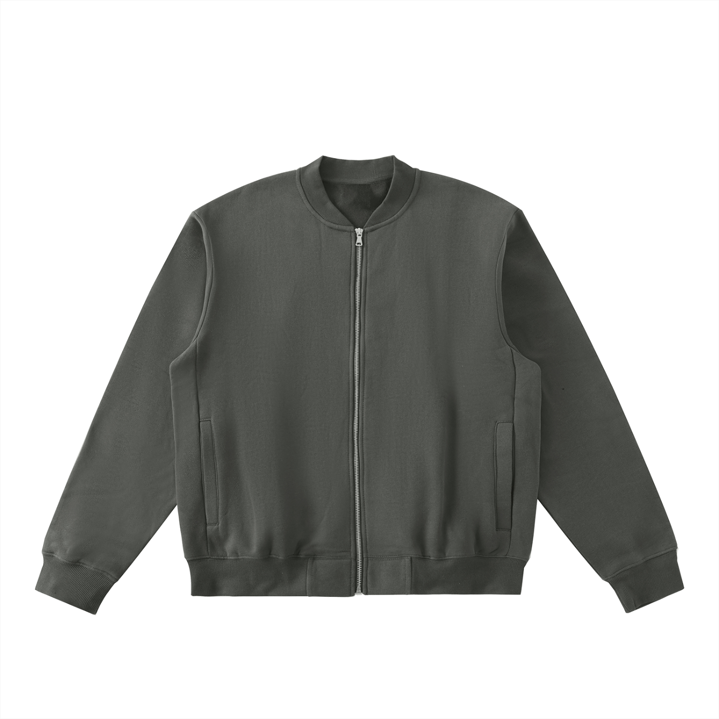 essential zip-up fleeced varsity jacket