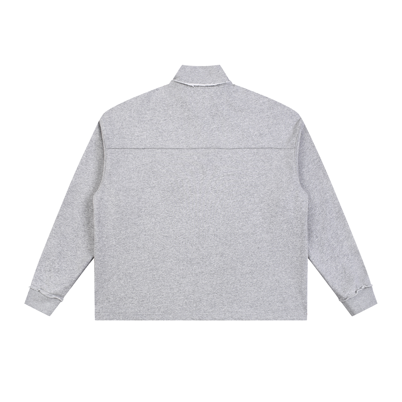 half-zip rolled edge fleece sweatshirt