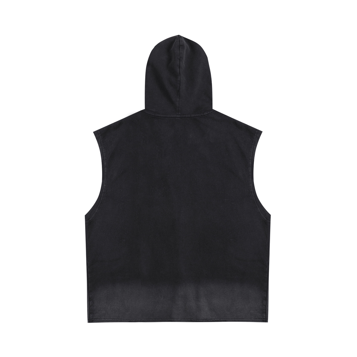 vintage washed zip-up hooded tank top