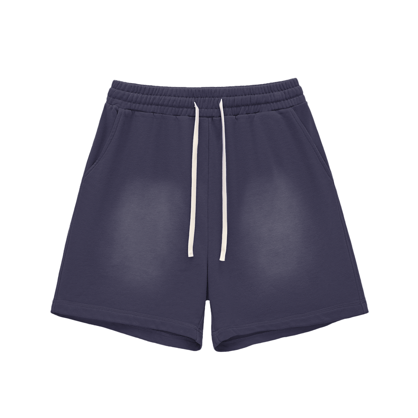 sun fade raw edge cotton shorts