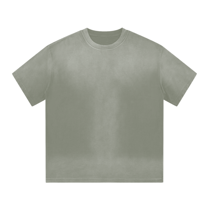 “i” shaped monkey washed drop shoulder t-shirt 300 gsm