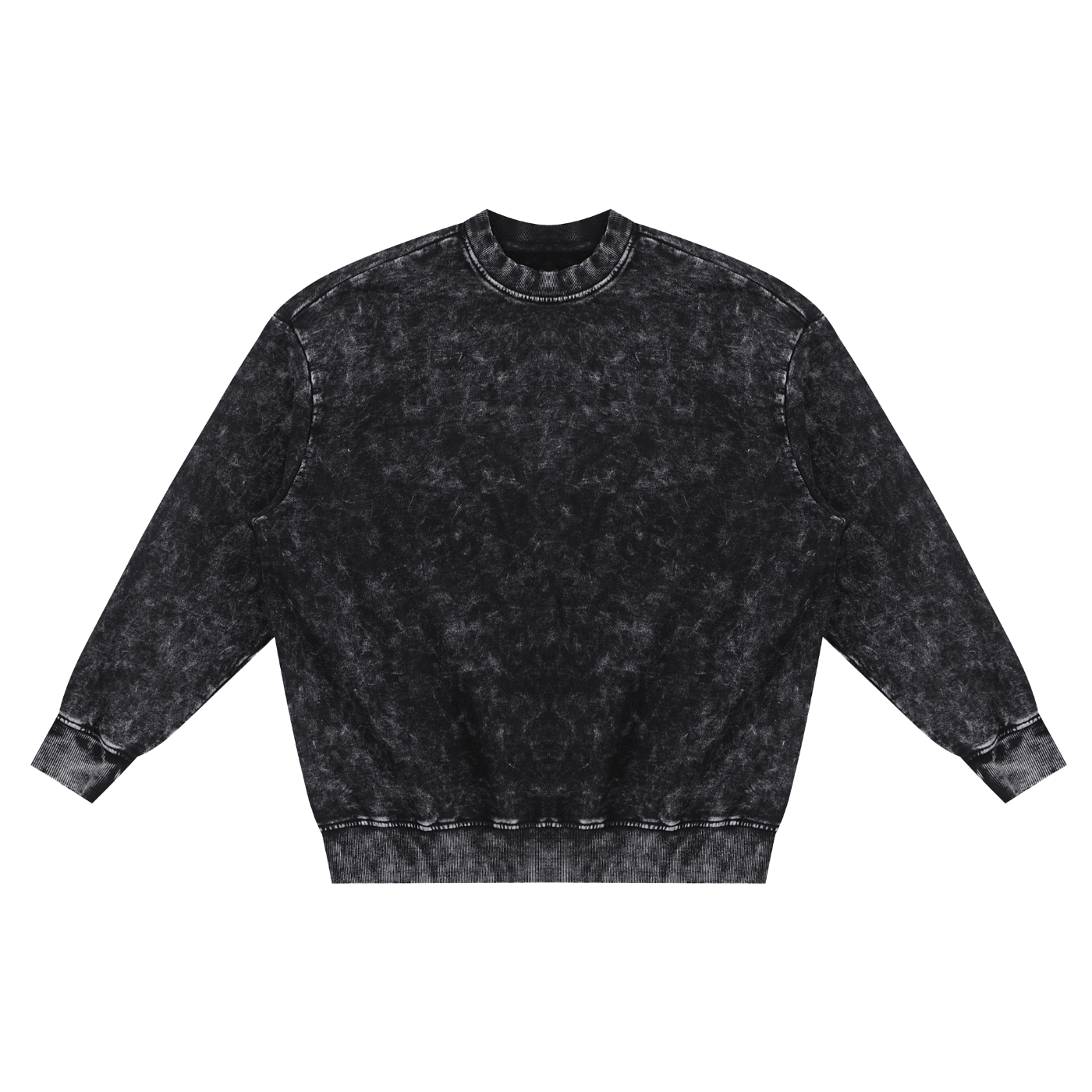 snow washed hand-frayed sweatshirt