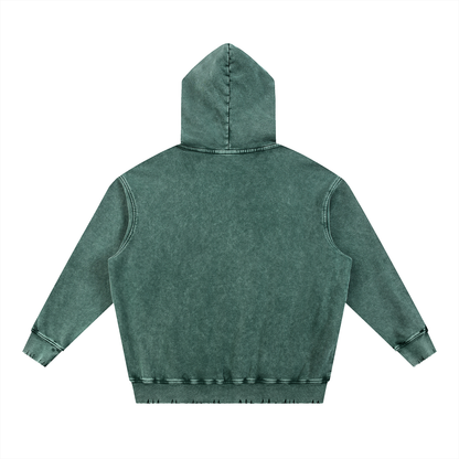 Acid Wash Hand-Frayed Heavyweight  Hoodie