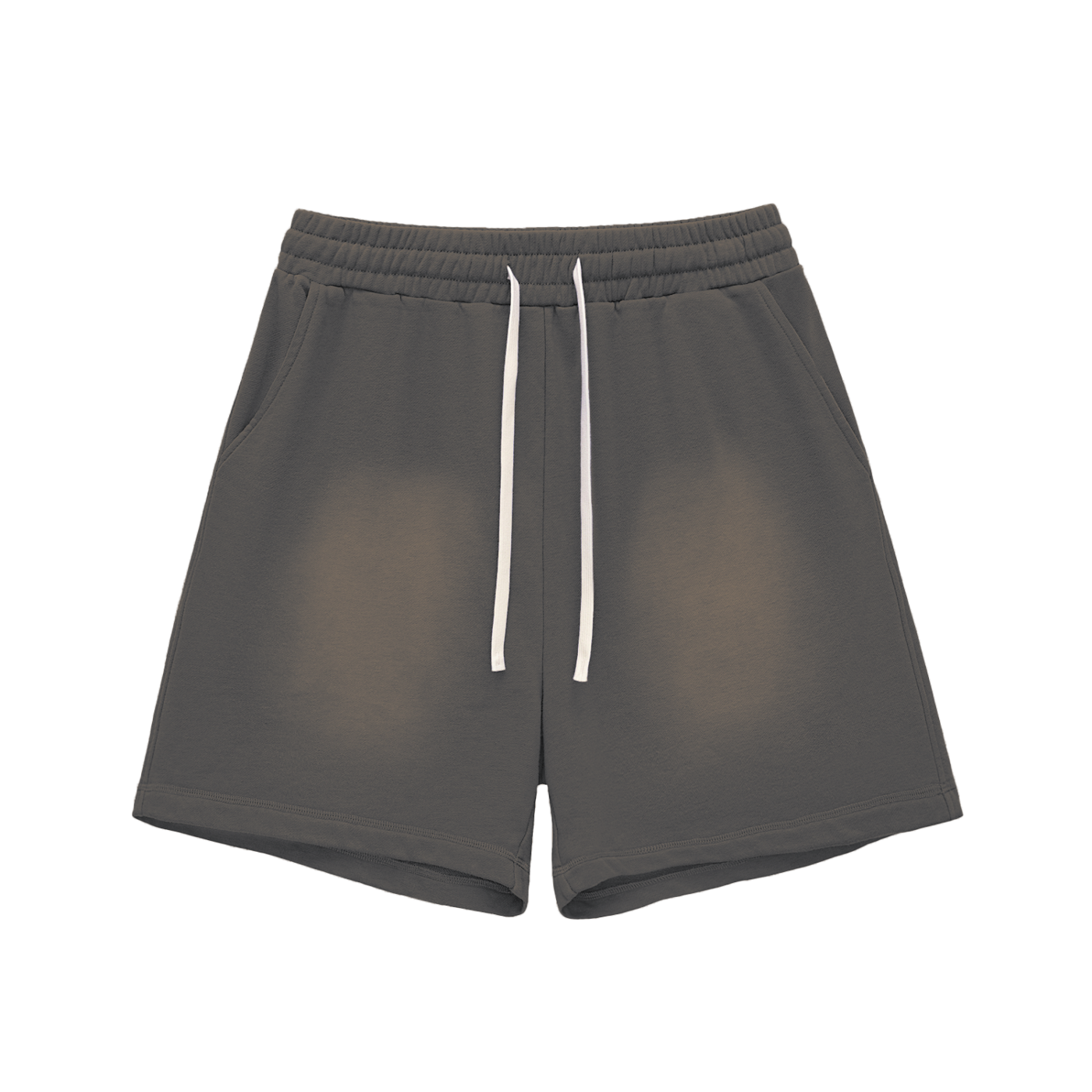 sun fade raw edge cotton shorts