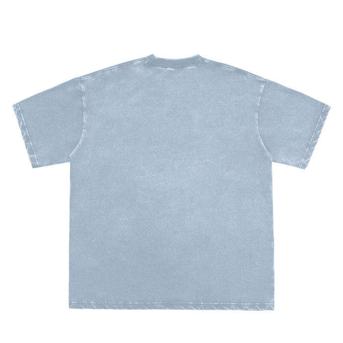 double neckline scattered edge frayed vintage washed t-shirt 250 gsm