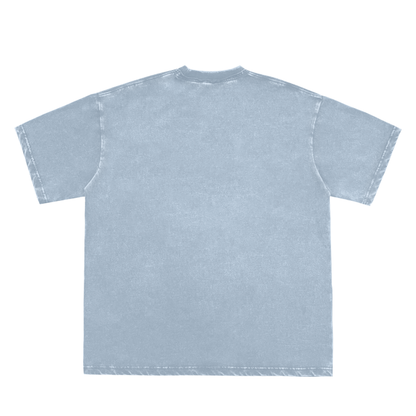 Double Neckline Scattered Edge Frayed Vintage Washed T-Shirt 250 GSM