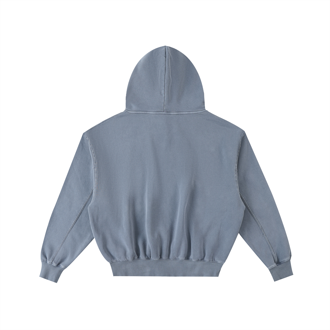 frayed enzyme washed fleece hoodie