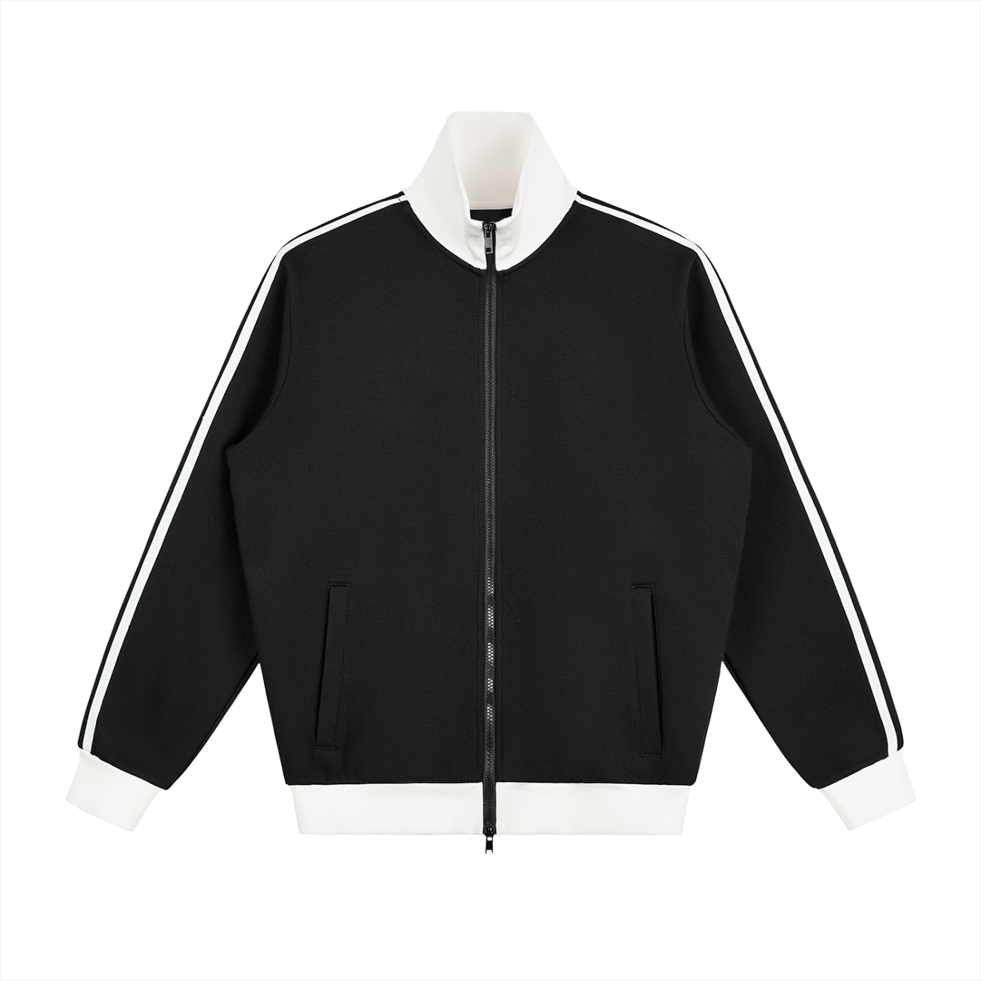 contrast side stripe fleece track jacket