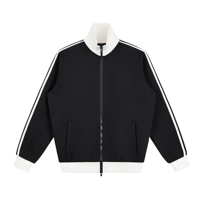 Contrast Side Stripe Fleece Track Jacket