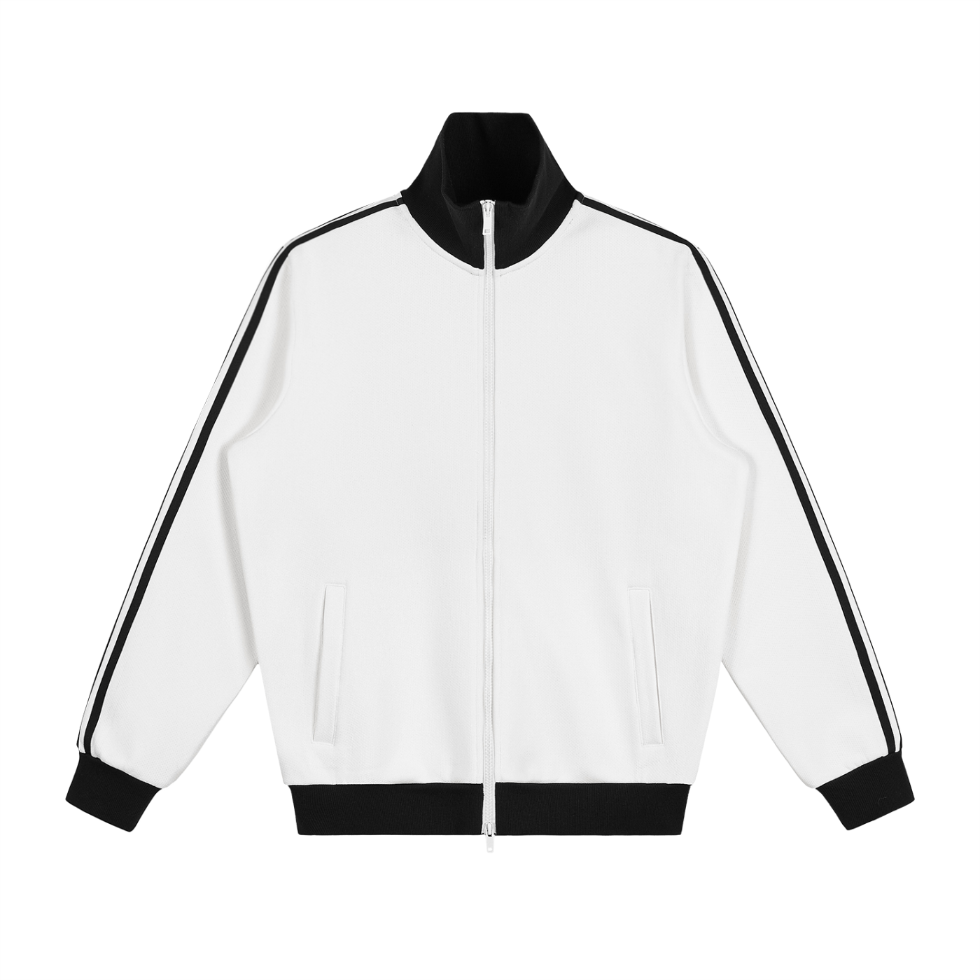 contrast side stripe fleece track jacket