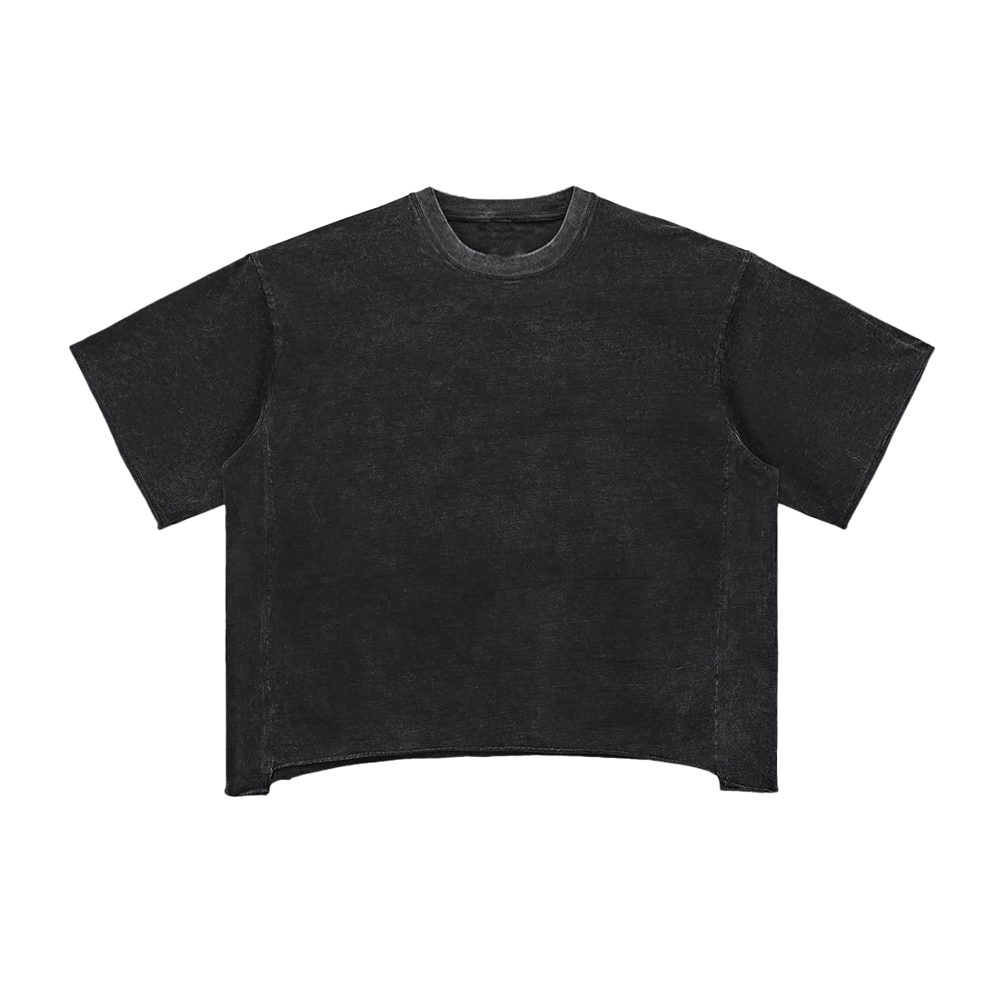 raw edge acid washed boxy t-shirt