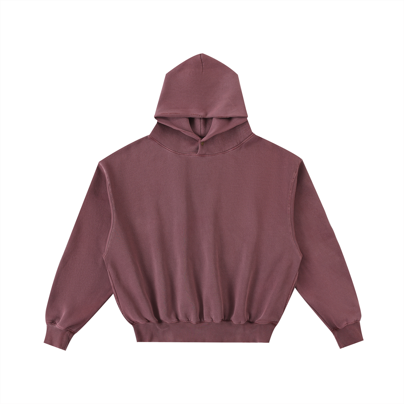 frayed enzyme washed fleece hoodie