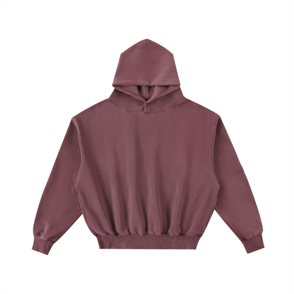 Frayed Enzyme Washed Fleece Hoodie
