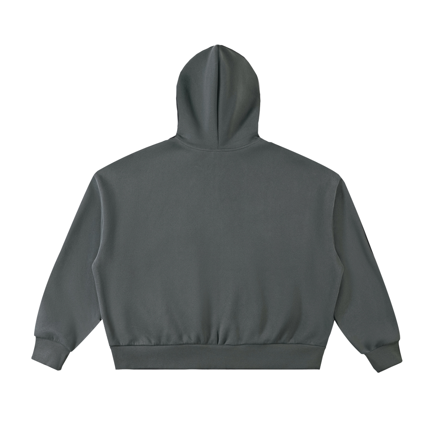 fleeced full-zip boxy hoodie