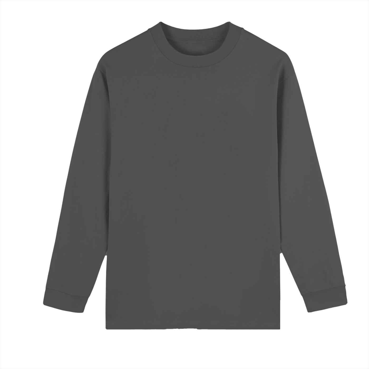 crew neck drop shoulder long sleeve shirt