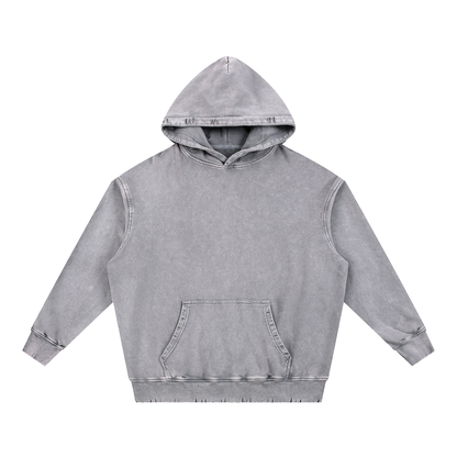 Acid Wash Hand-Frayed Heavyweight  Hoodie