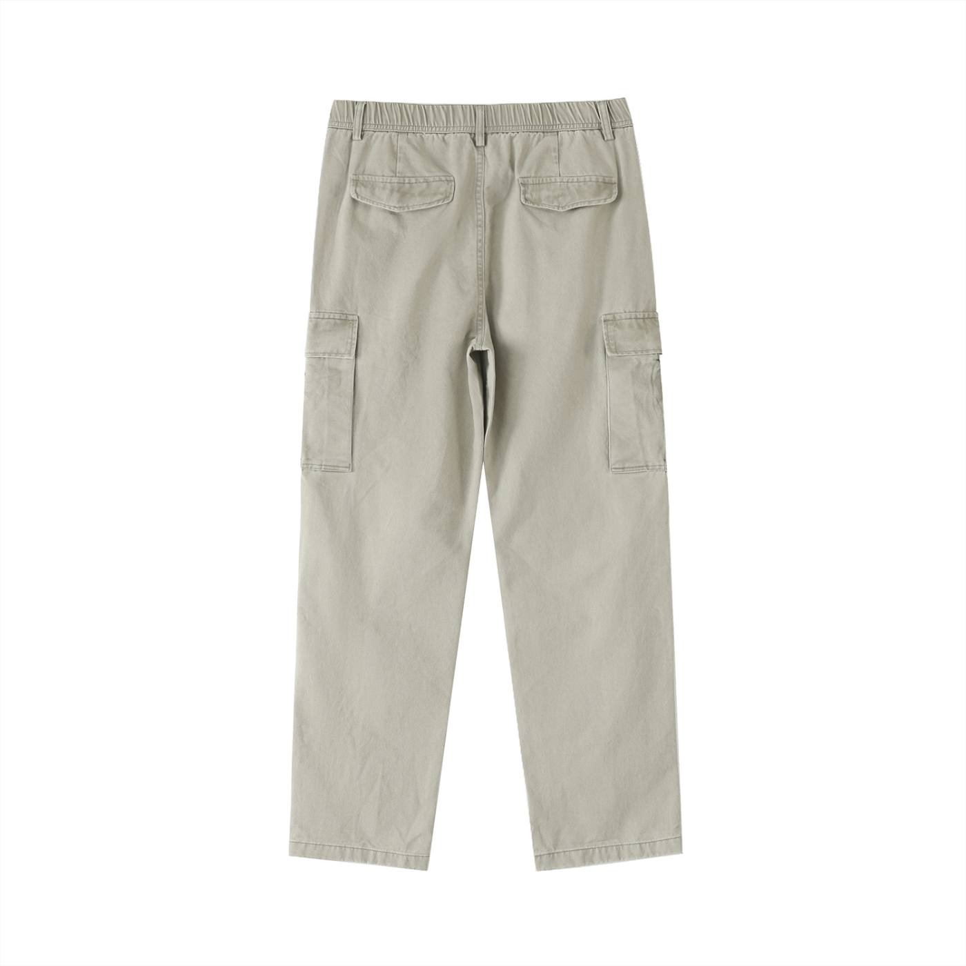 cotton elastic-waist cargo pants