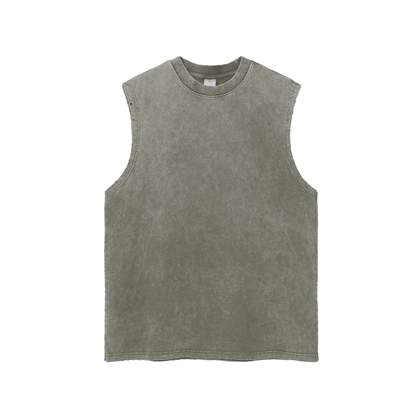 acid washed frayed hem tank top