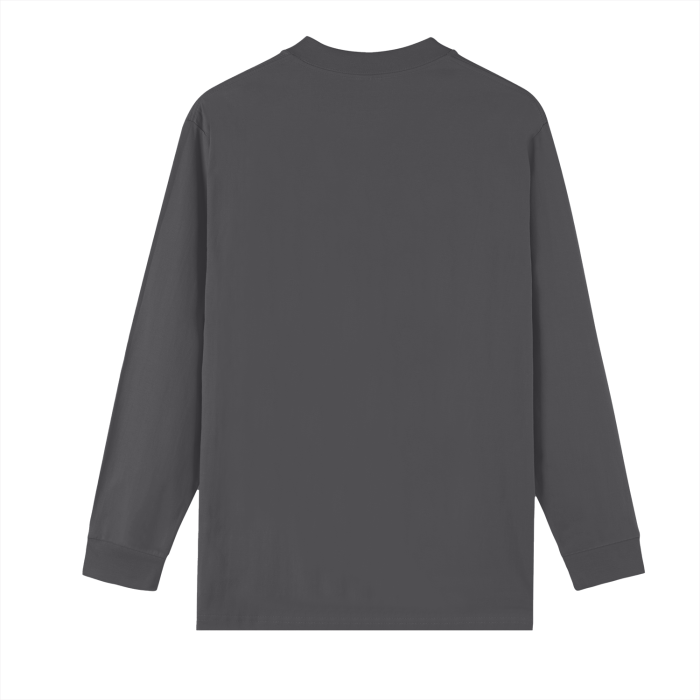 crew neck heavyweight 100% cotton drop shoulder long sleeve shirt 270 gsm