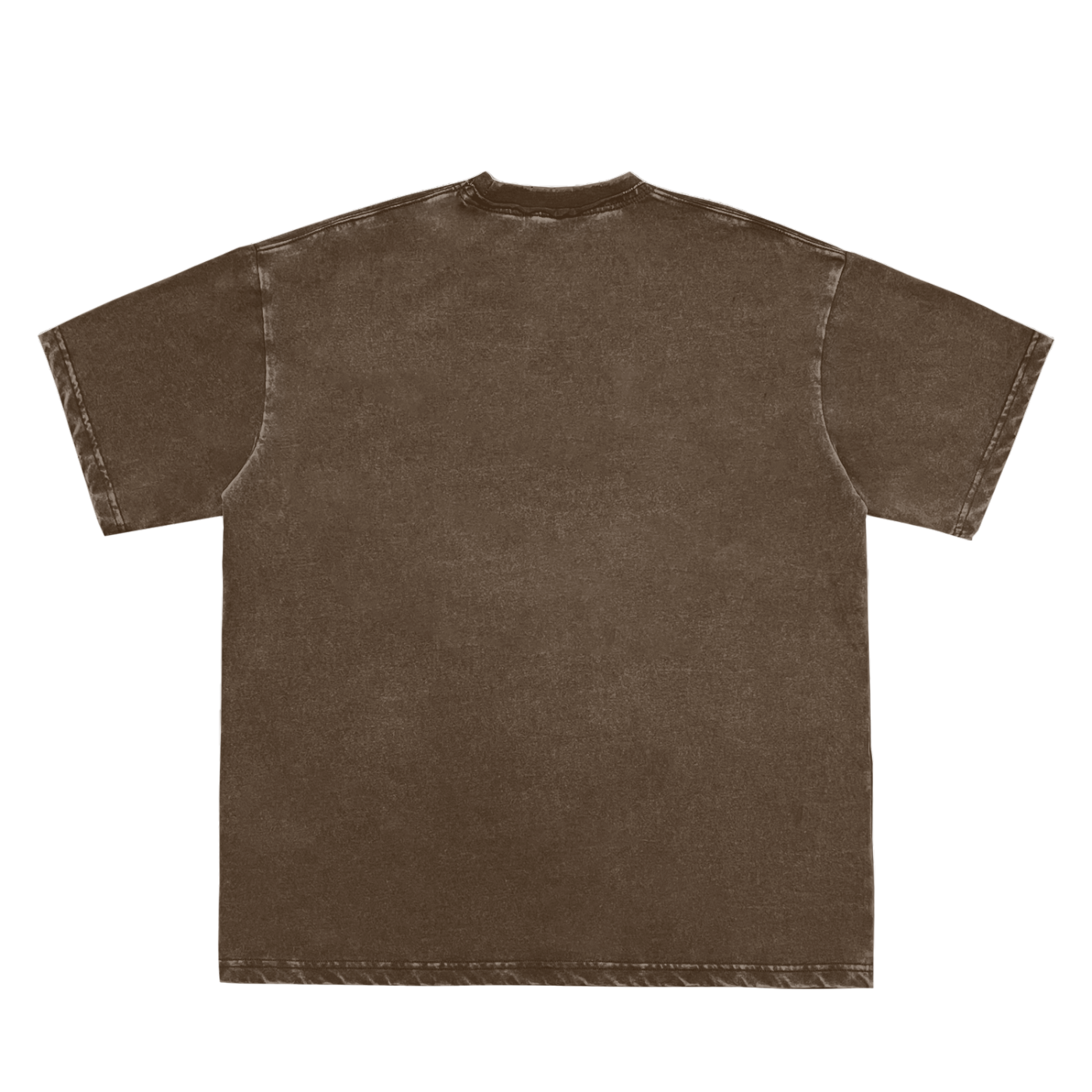 acid washed raw-edge neckline t-shirt