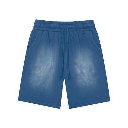 Rectangle Patch Monkey Washed Shorts