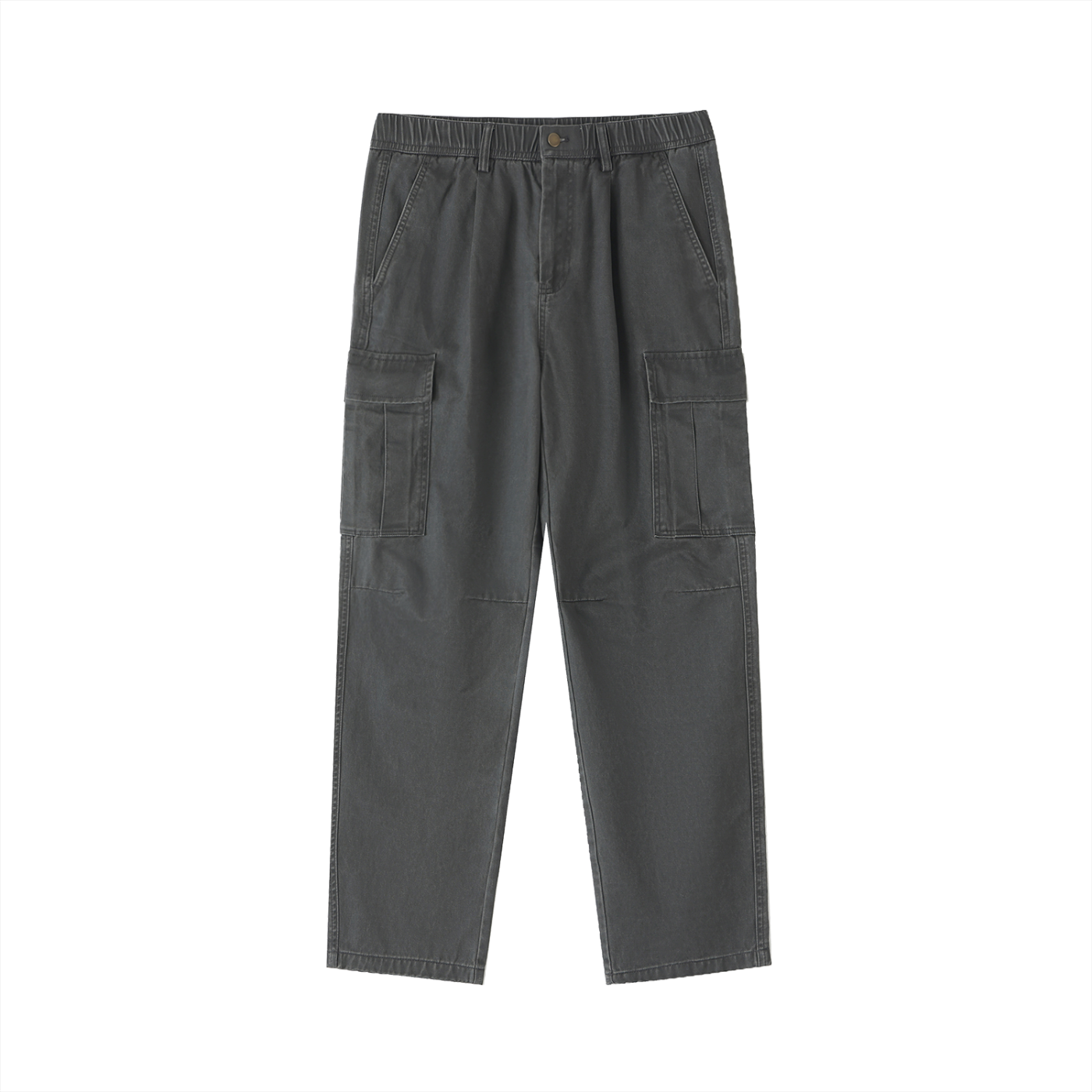 cotton elastic-waist cargo pants