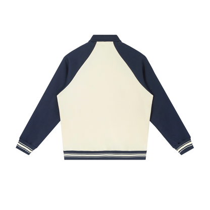 Contrast Raglan Sleeve Baseball Jacket