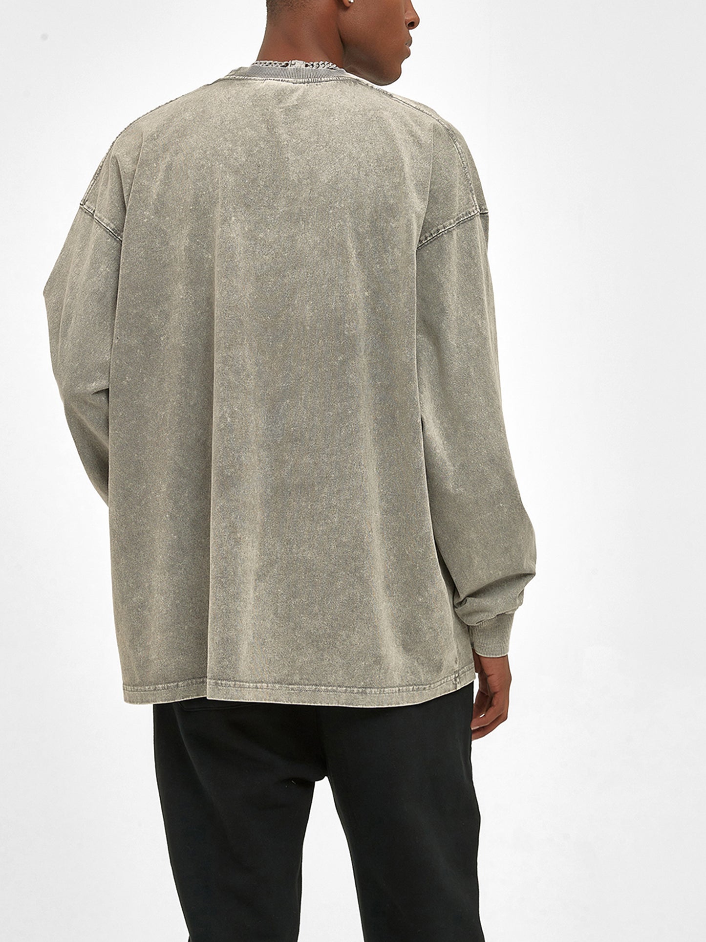 acid wash oversized long sleeve t-shirt 250 gsm