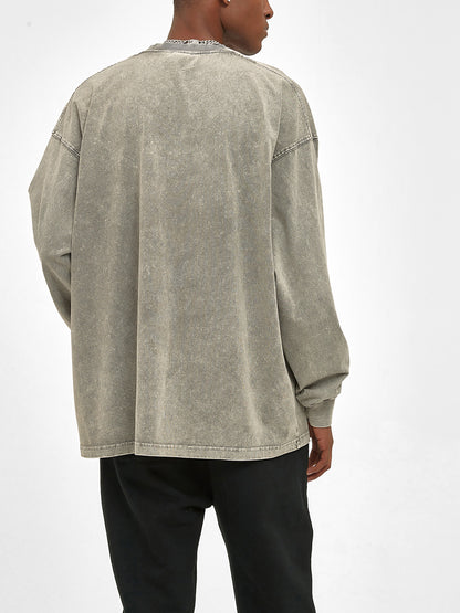 Acid Wash Oversized Long Sleeve T-Shirt 250 GSM